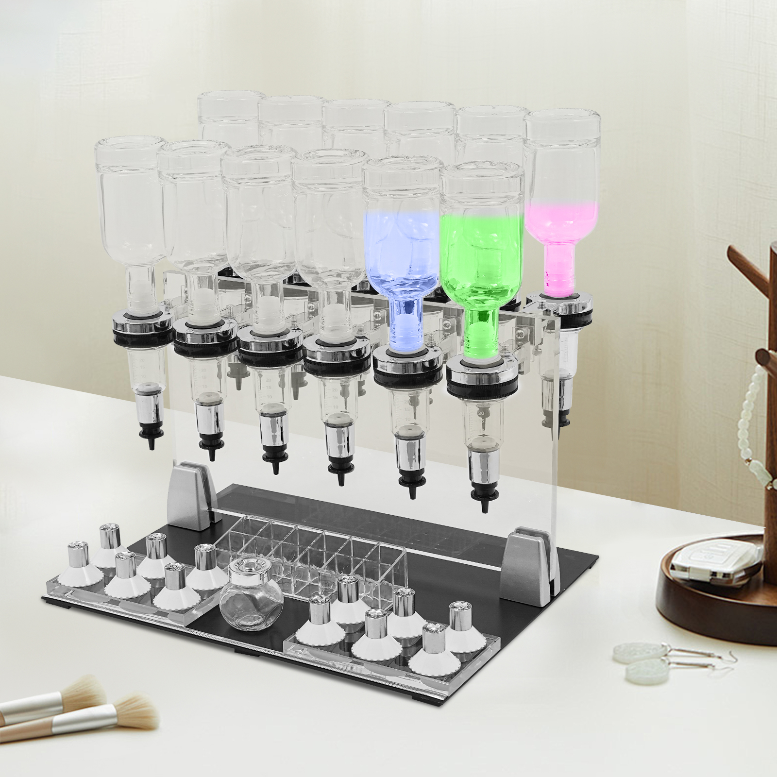 Wine Beer Liquor Store - Manual Perfume Dispenser with 12 Bottles