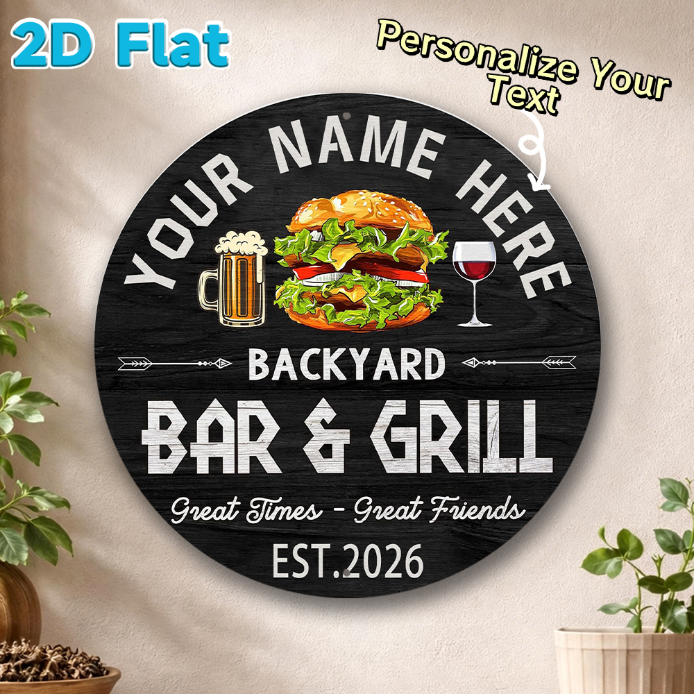 Custom Name & Year Backyard Ba - Wine Beer Name incelemesi ve fiyatı