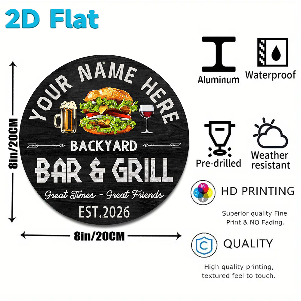 Custom Name & Year Backyard Ba - Wine Beer Name incelemesi ve fiyatı