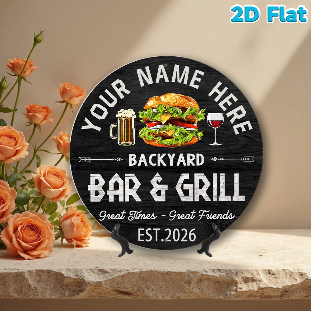 Custom Name & Year Backyard Ba - Wine Beer Name incelemesi ve fiyatı