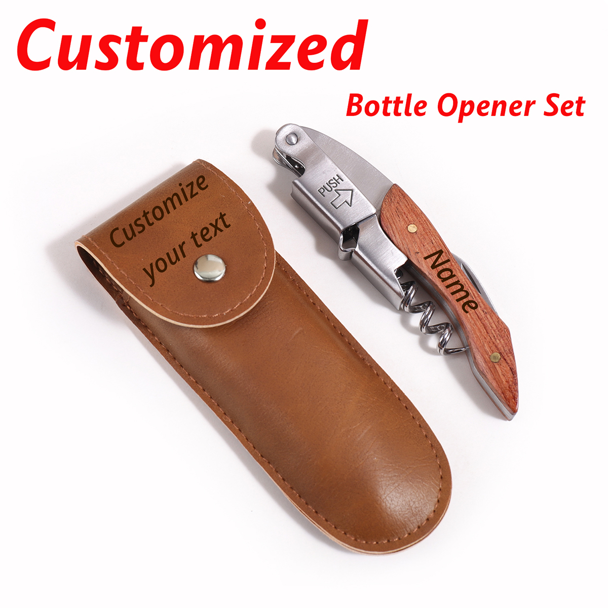 Wooden Handle Custom Text Wine - Wine Beer Name incelemesi ve fiyatı
