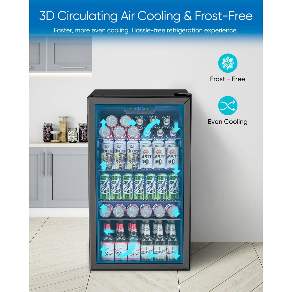 3.2 Cu.Ft Compact Beverage Fri - Wine Beer Fridge Small incelemesi ve fiyatı